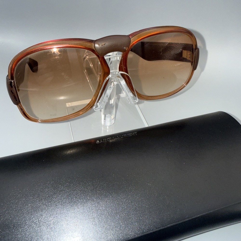 Yves Saint Laurent France "Jackie O"Oversized 1970s YSL Sunglasses & YSL Case - Picture 5 of 12